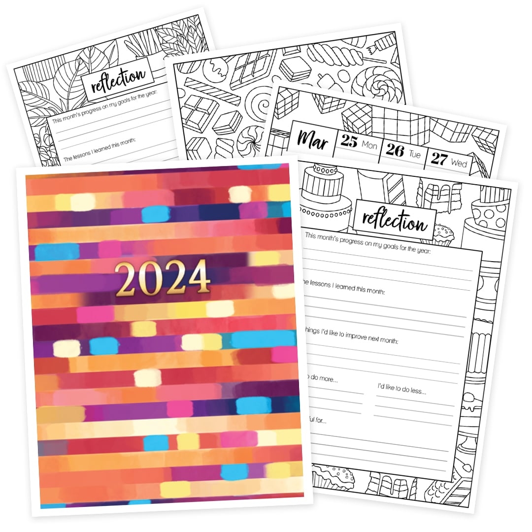 2024 Printable Coloring Planner