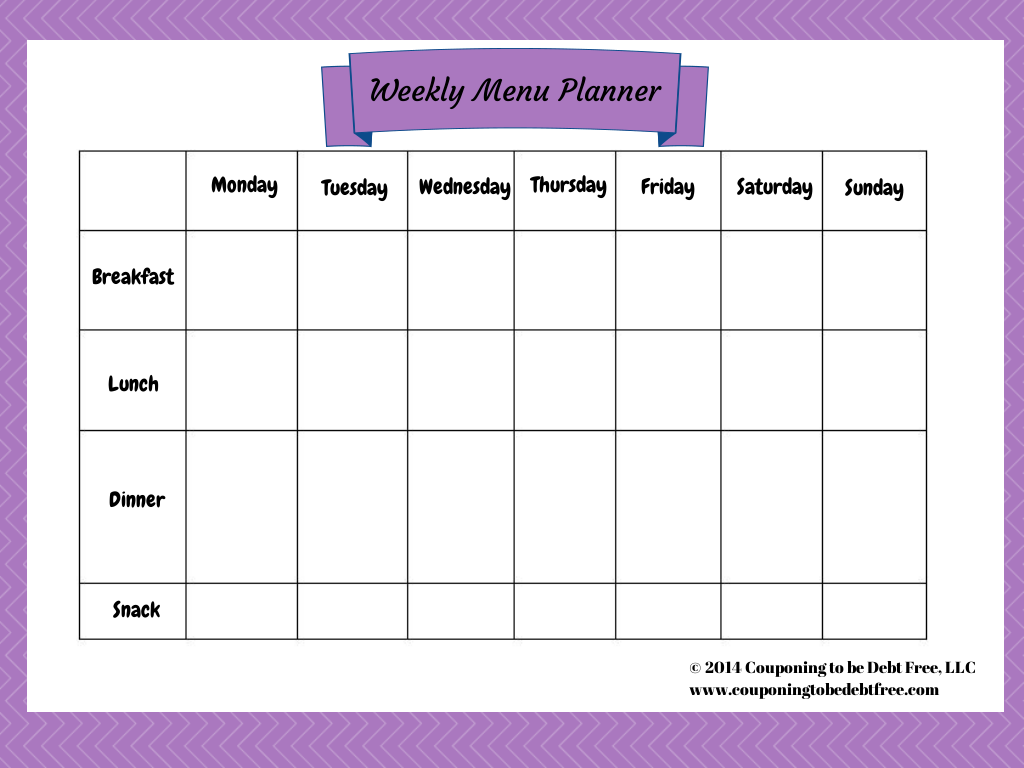 4 Best Images Of Free Printable Weekly Menu Planner Free Printable 4 Best Images Of Free Printable Weekly Menu Planner Free Printable