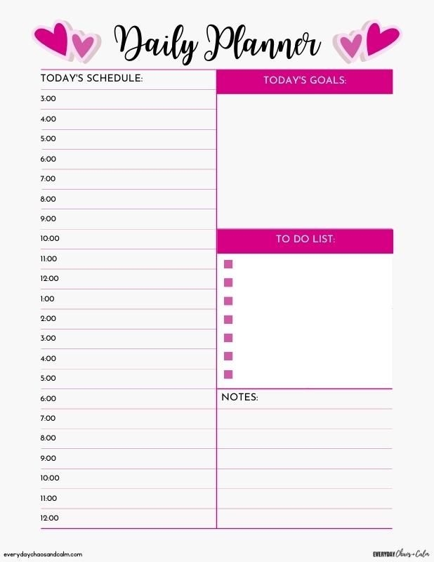 7 Free Printable Daily Planners To Organize Your Day Daily Planner 
