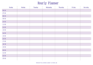 8 Hourly Planner Printable Templates Download In PDF For Free