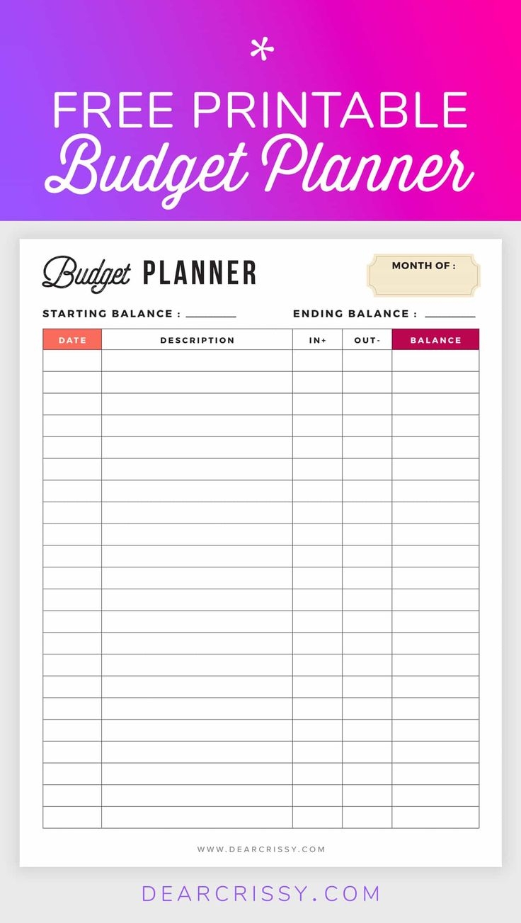 A Free Printable Budget Planner With Text Overlay