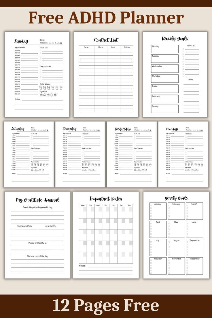 Adhd Printable Planner Dev onallcylinders