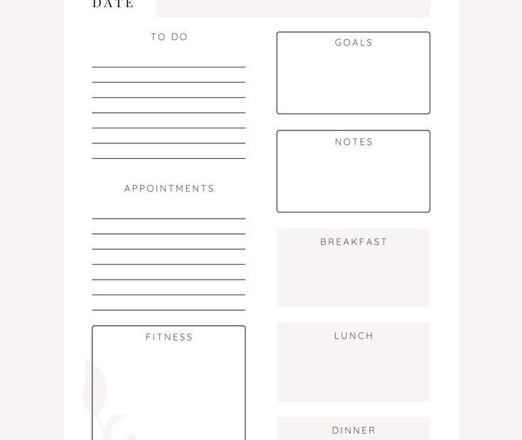 Aesthetic Printable Daily Planner Daily Planner Pages Planner