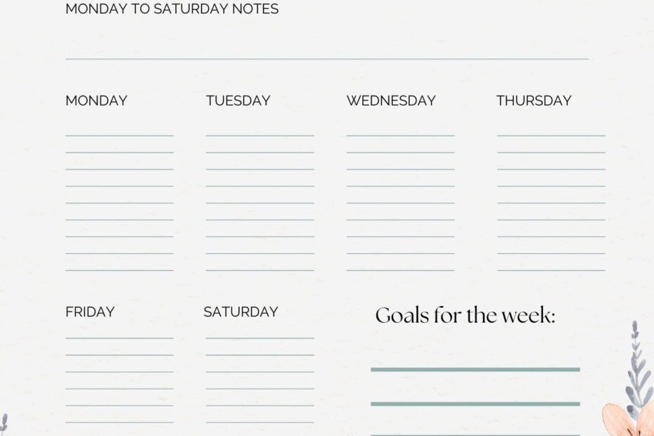 Aesthetic Weekly Planner Printable Week Planner Printable Etsy In