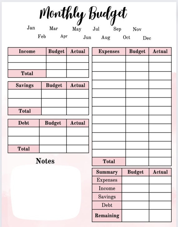 Budget Planner Monthly Budget Printable Budget Templa Vrogue co