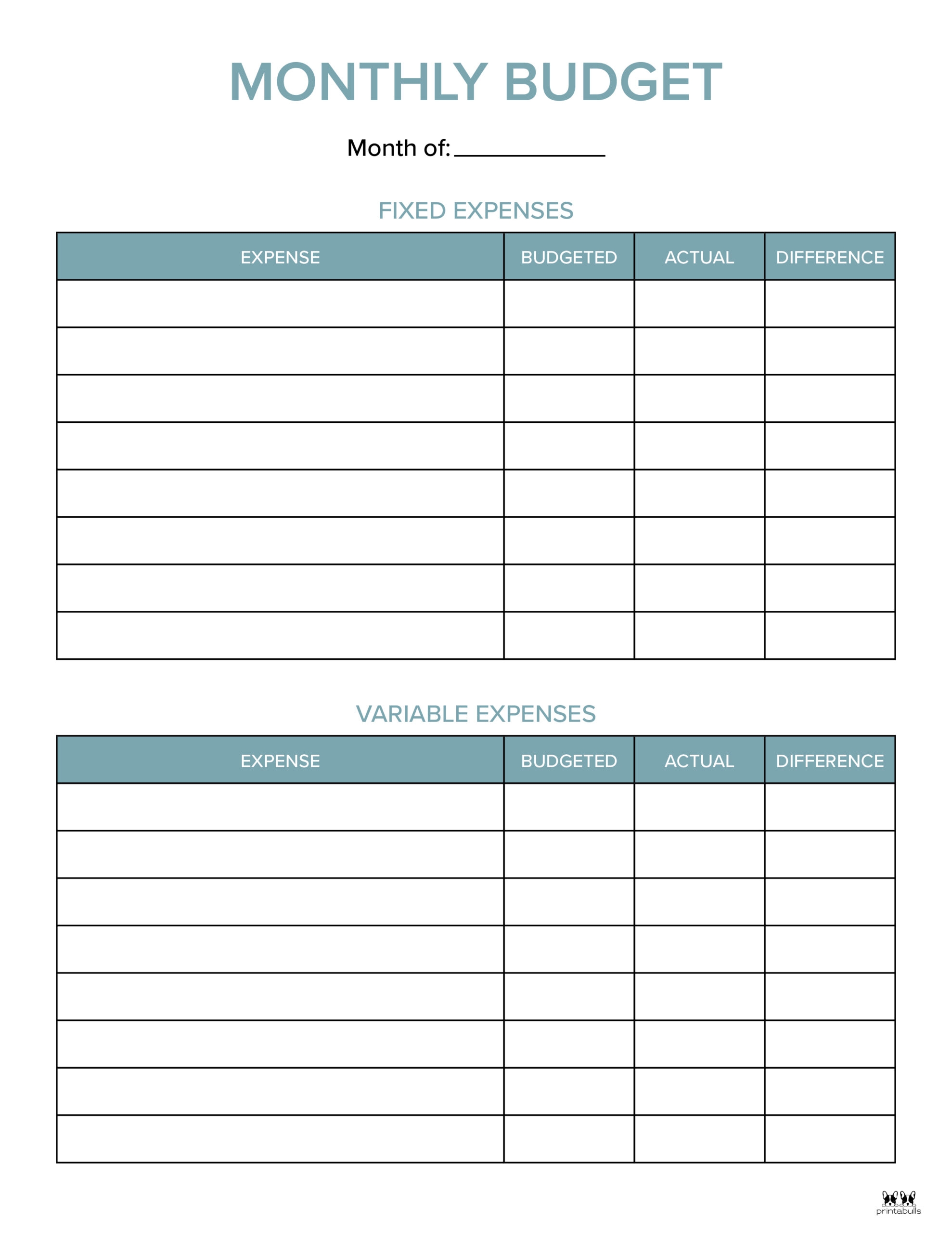 Budget Planner Printable Hetyafro