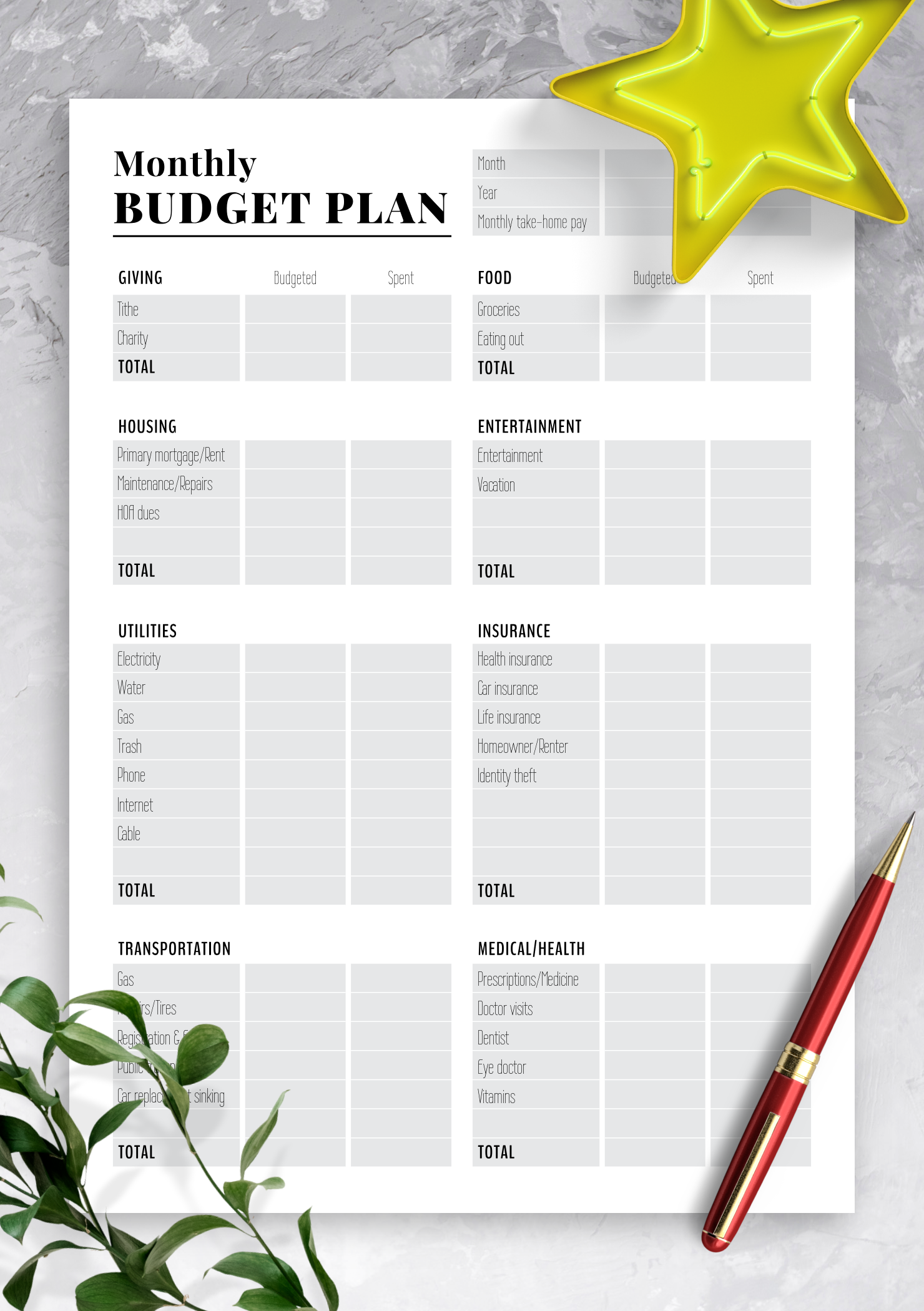 Budget Planner Template Monthly Budget Planner Printa Vrogue co