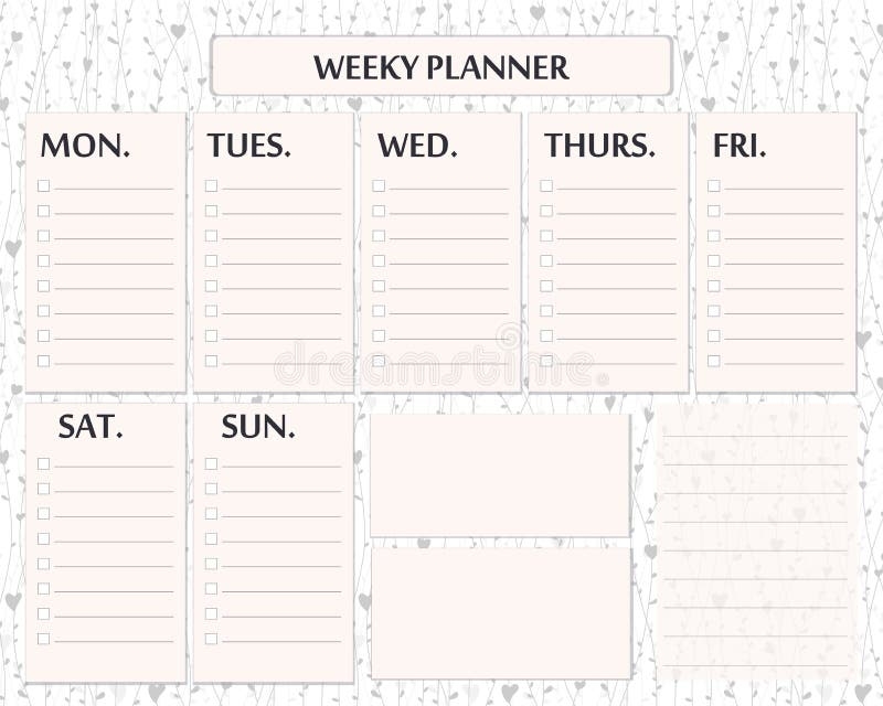 Cute Free Printable Weekly Planner