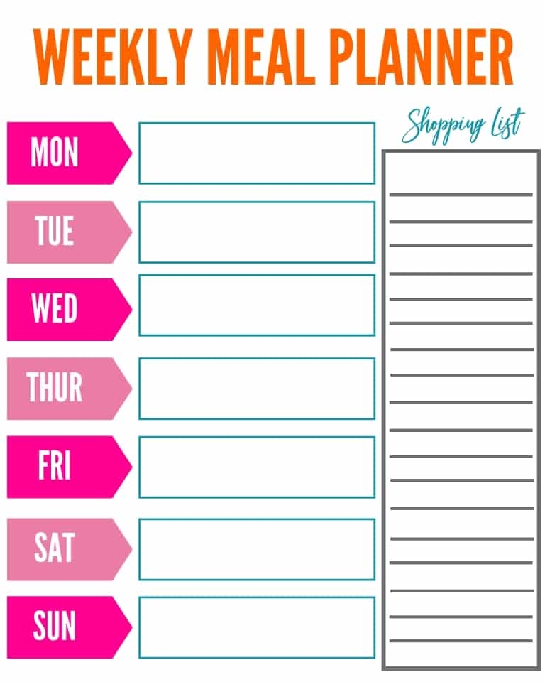 Cute Printable Meal Planner Templates Pokkarma Cute Printable Meal Planner Templates Pokkarma