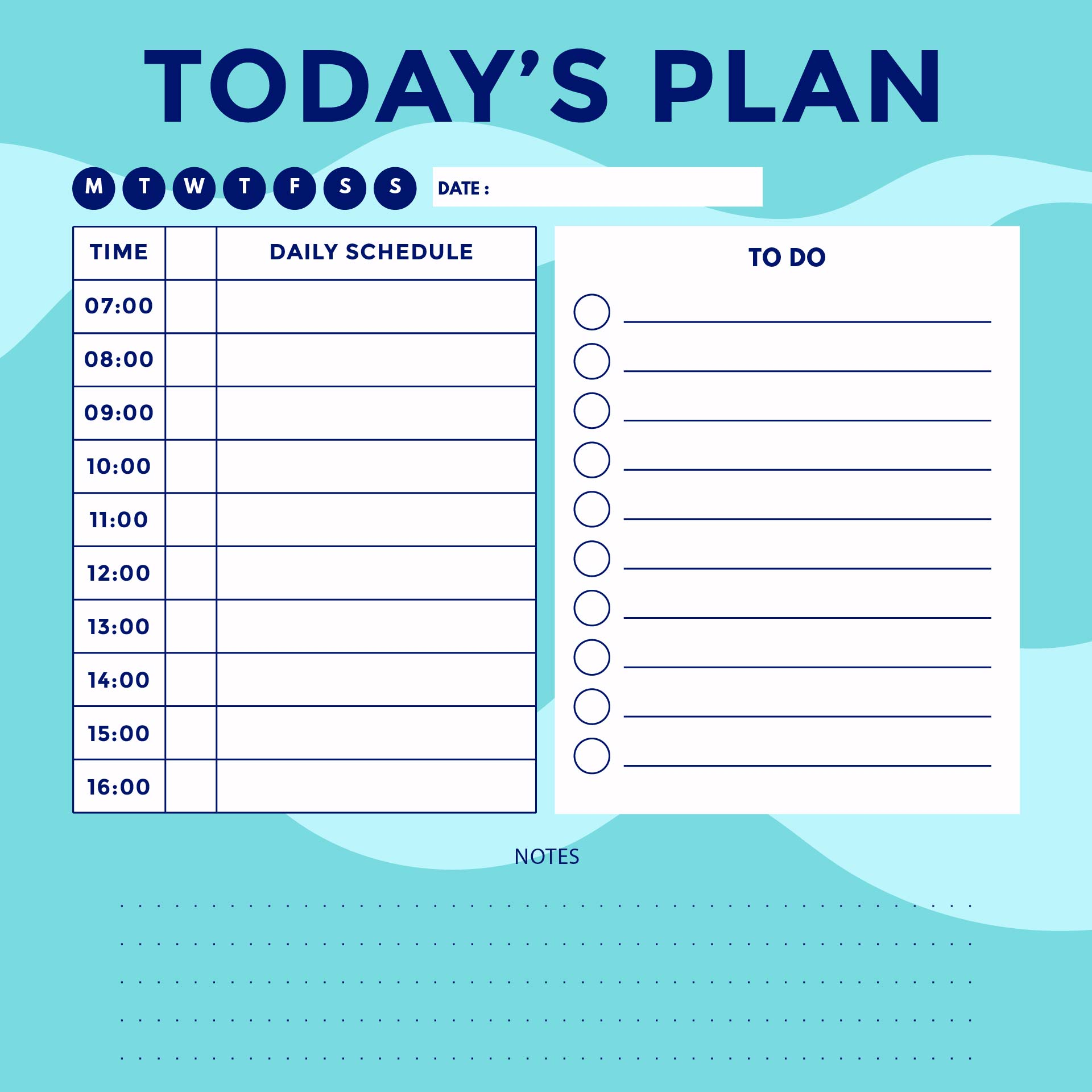Daily Hourly Planner Printable