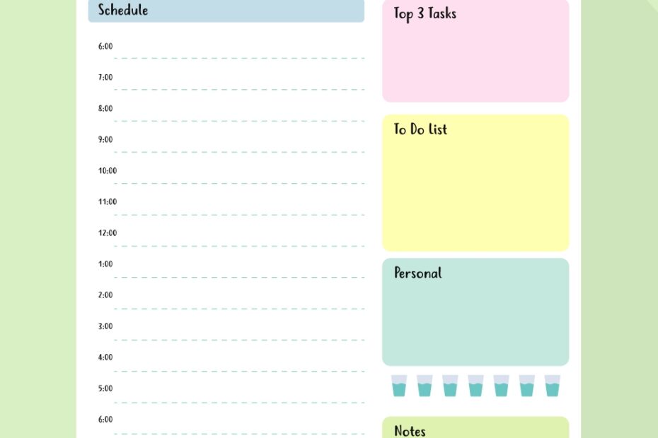 Daily Planner Template Free Printable Printable Free Templates