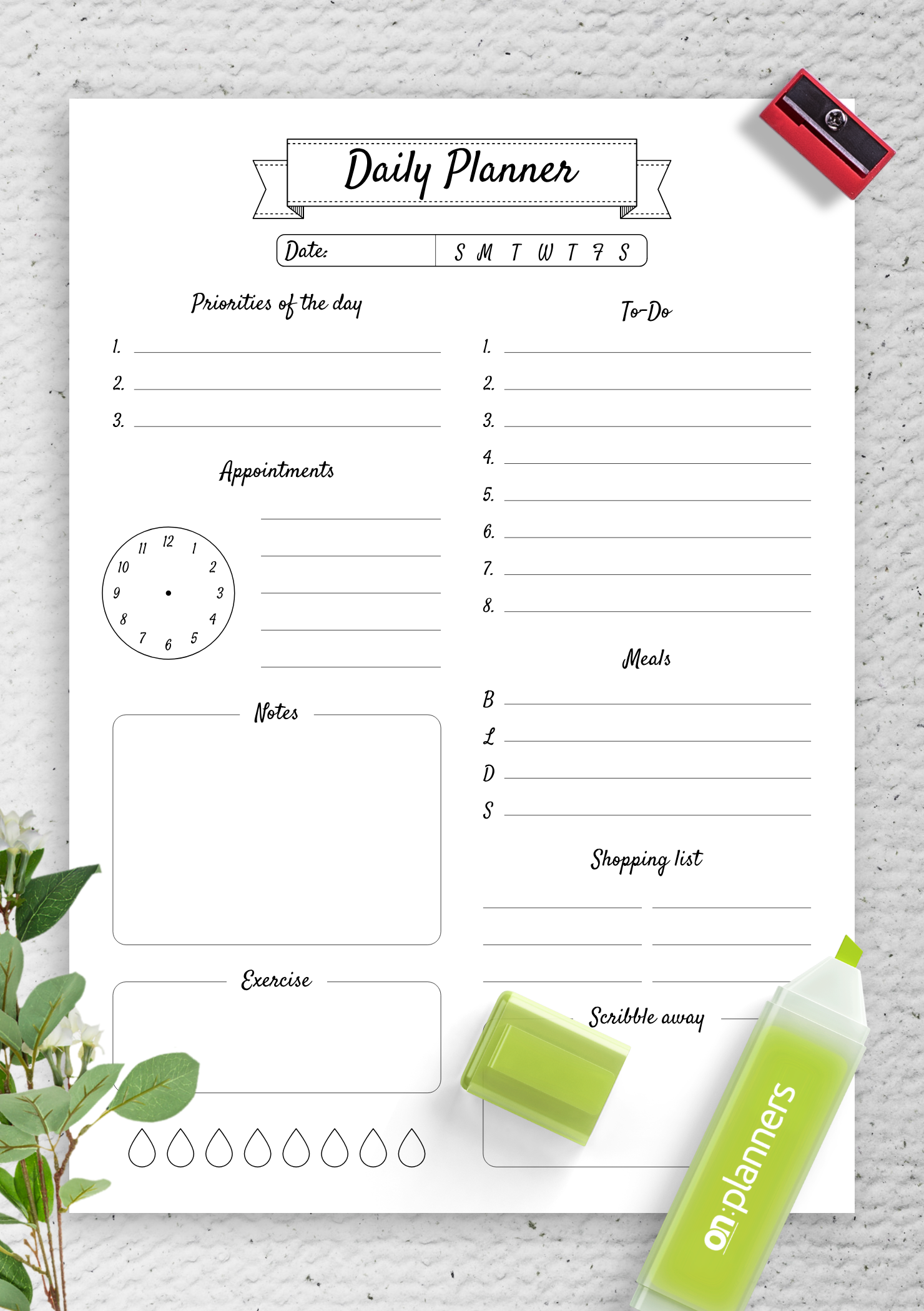 Daily Printable Planner Daily Printable Planner