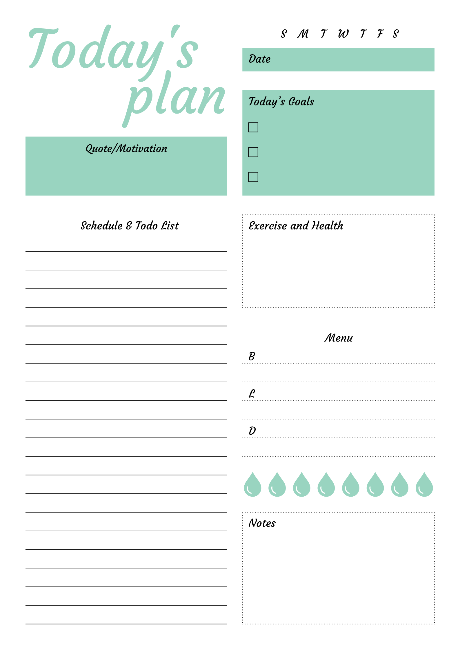 Daily Schedule Free Printable Daily Planner Template