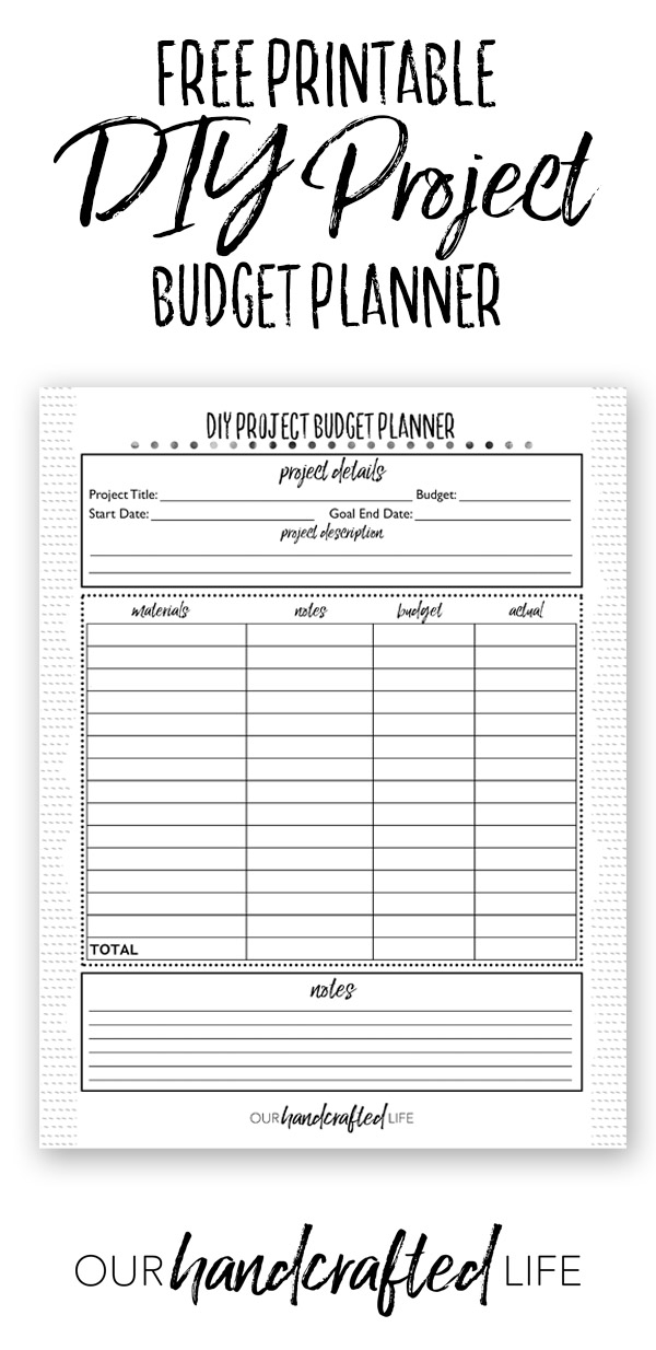 DIY Project Planner Free Printable Project Planner Our Handcrafted Life