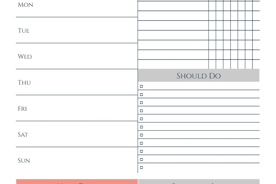 Downloadable Free Printable Weekly Planner FREE Printables