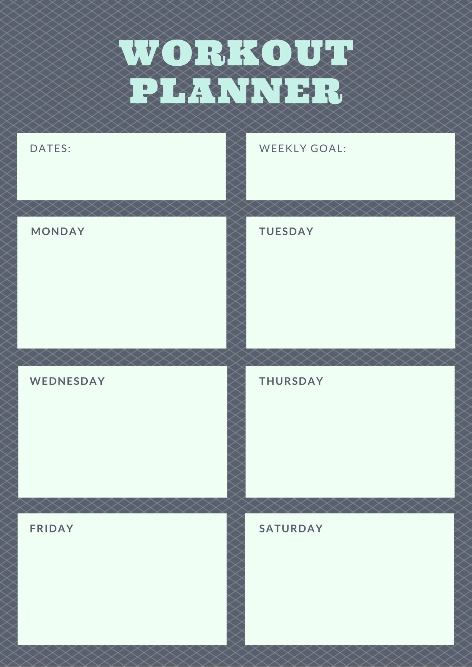 Exercise Planner Printable