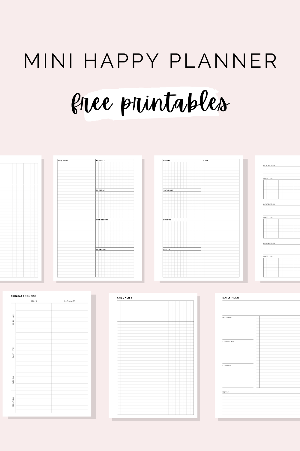 Free Mini Happy Planner Printables Happy Planner Free Printable 