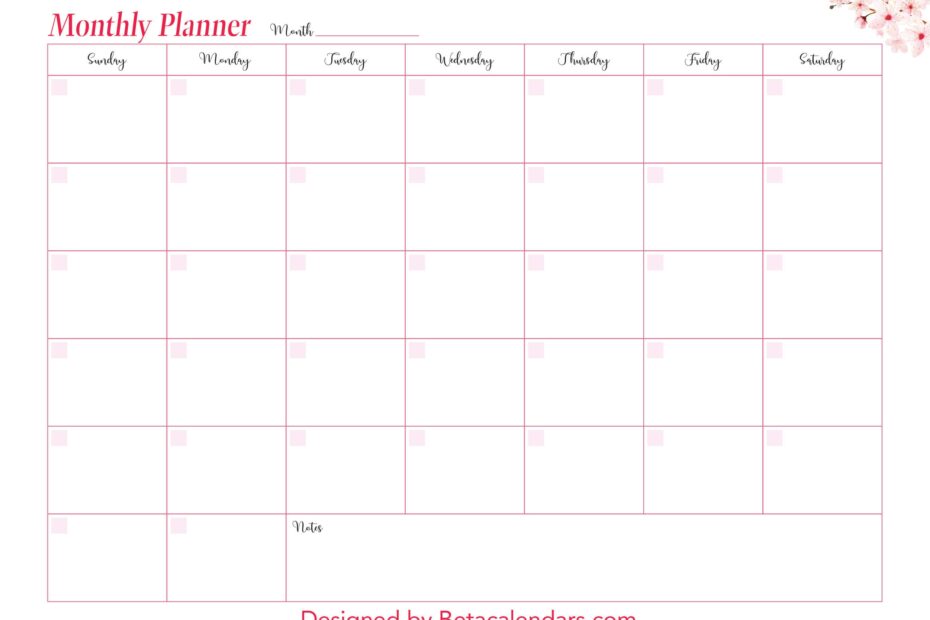 Free Monthly Planner Printable