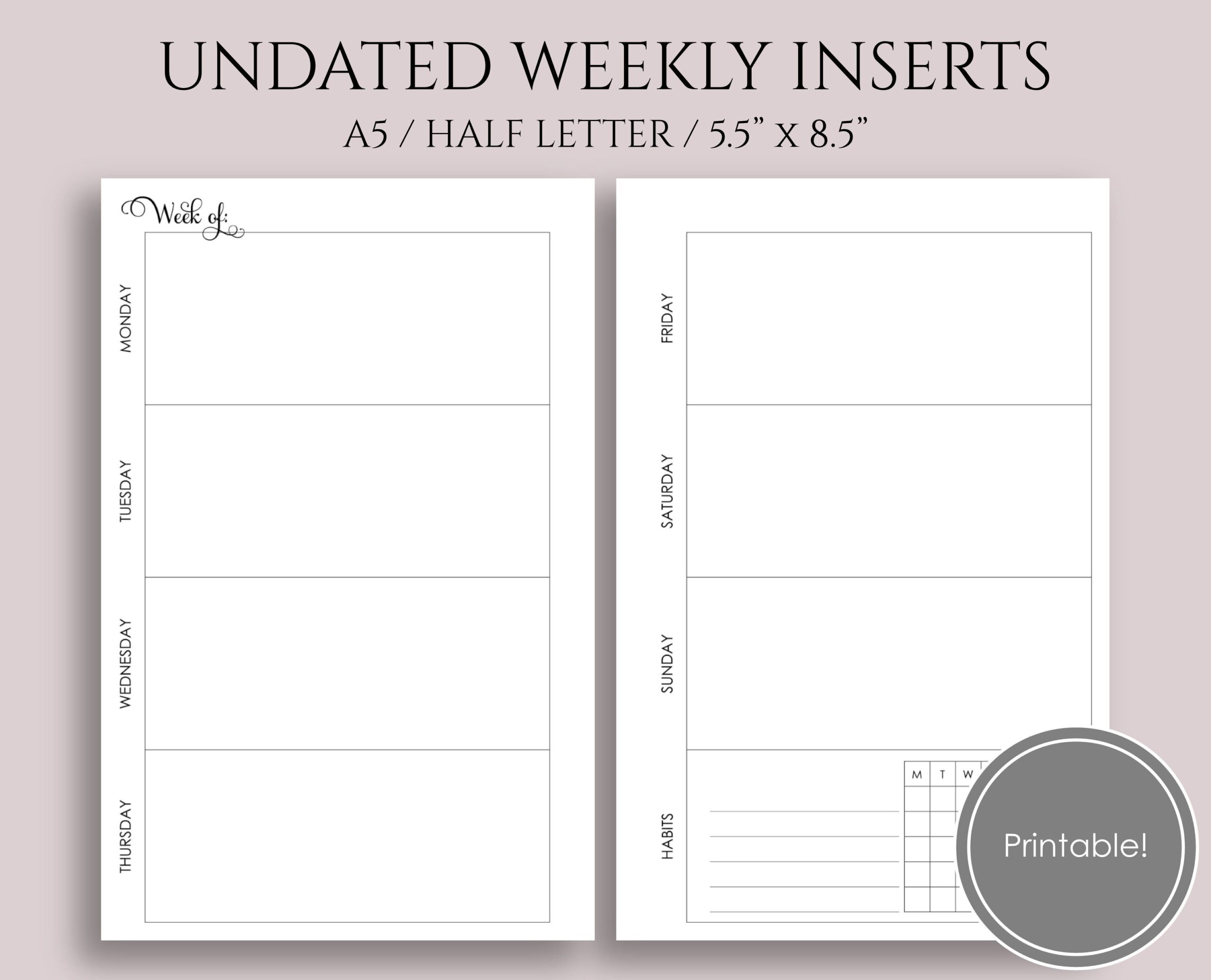 Free Planner Printables Free A5 Planner Printables David A Swanger