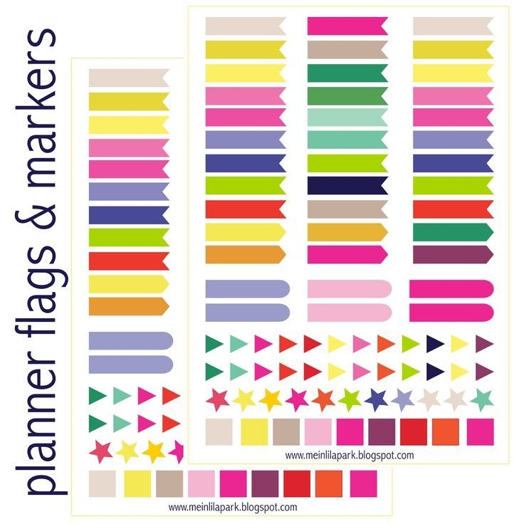 Free Printable Calendar Planner Flags And Markers Ausdruckbare Agenda 