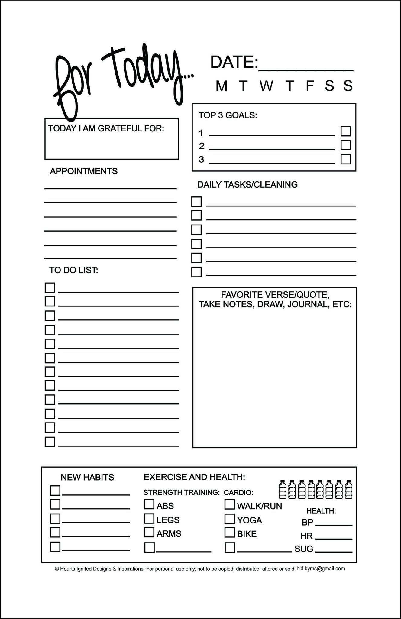 Free Printable Daily Planner Sheets