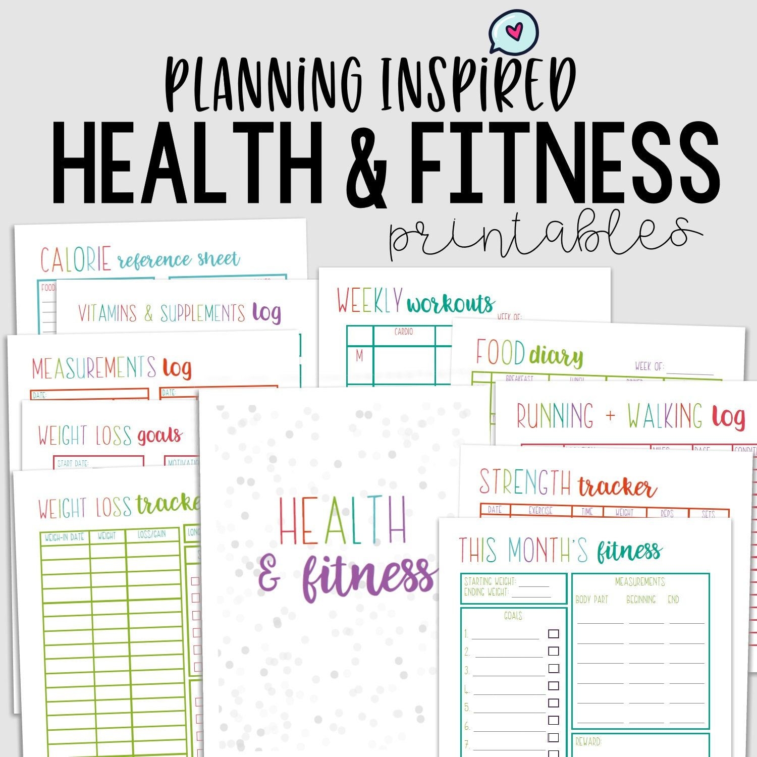 Free Printable Fitness Planner Pdf Printable Word Searches