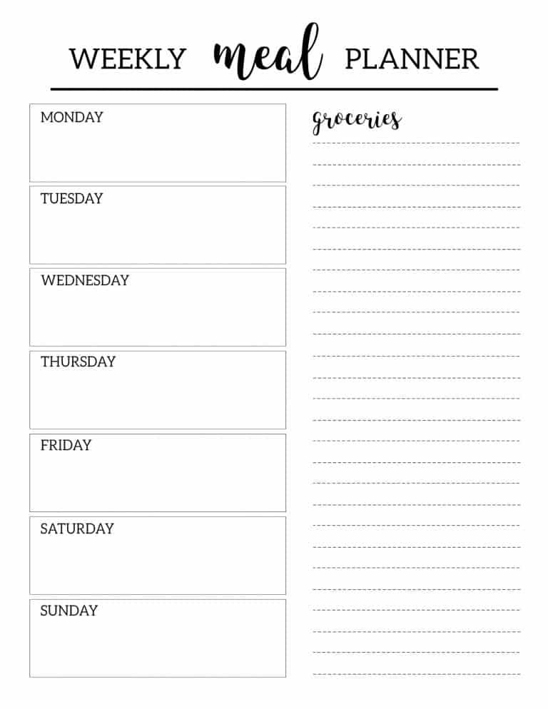 Free Printable Meal Planner Template Artofit