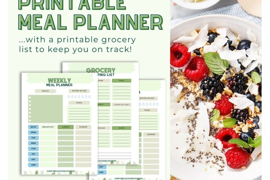 Free Printable Meal Planner Yummy Whole Food Recipes
