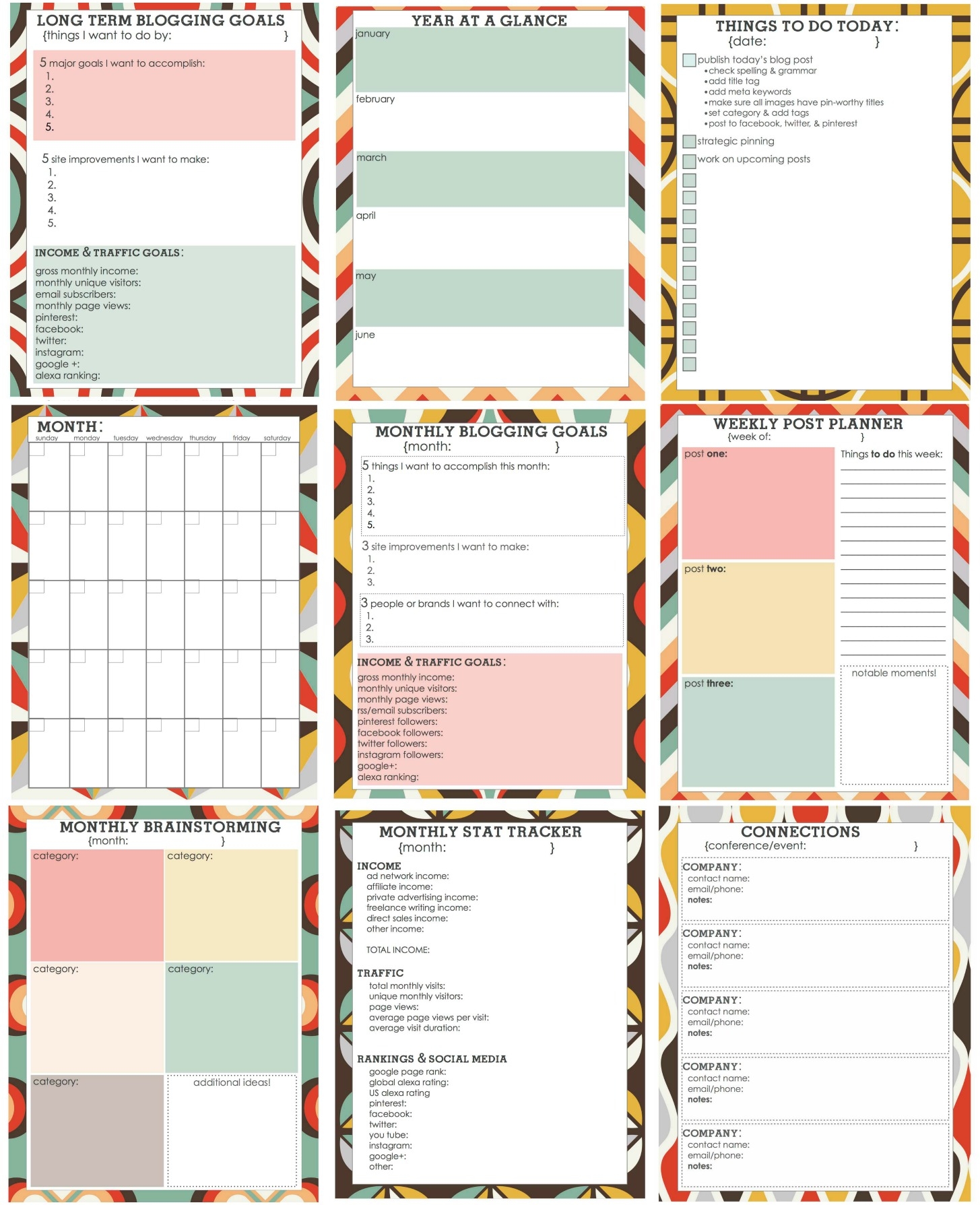 Free Printable Planner Pages Printable Online