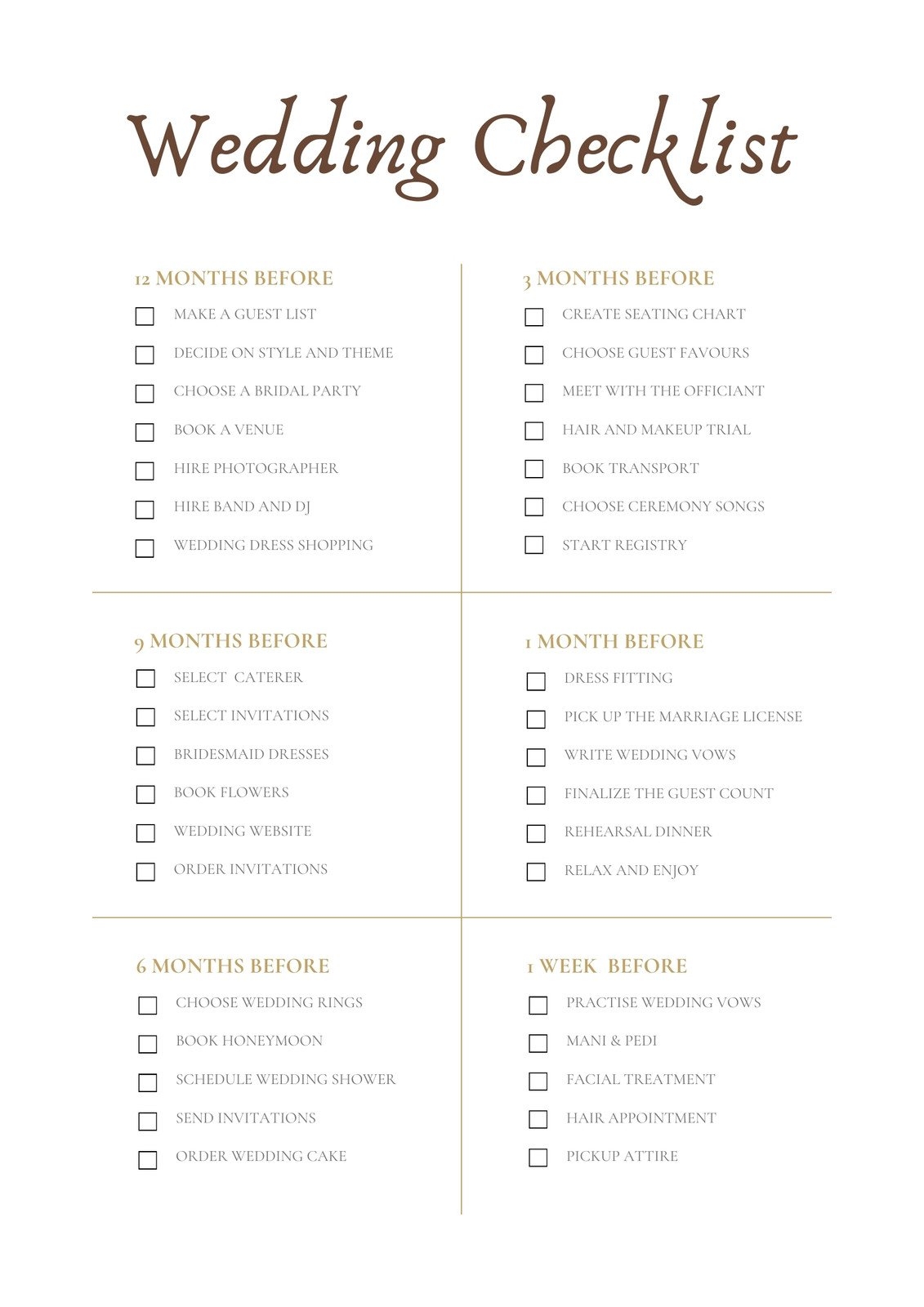 Free Printable Wedding Planner Checklist Download Free Printable 