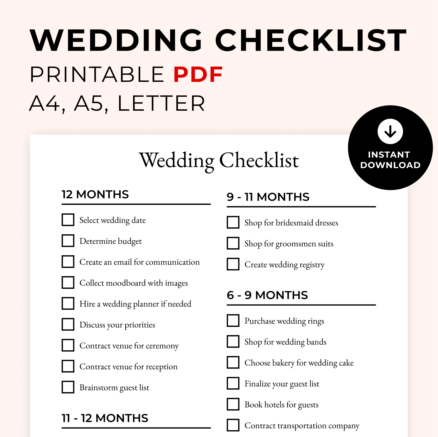 Free Printable Wedding Planner Checklist Download Free Printable 