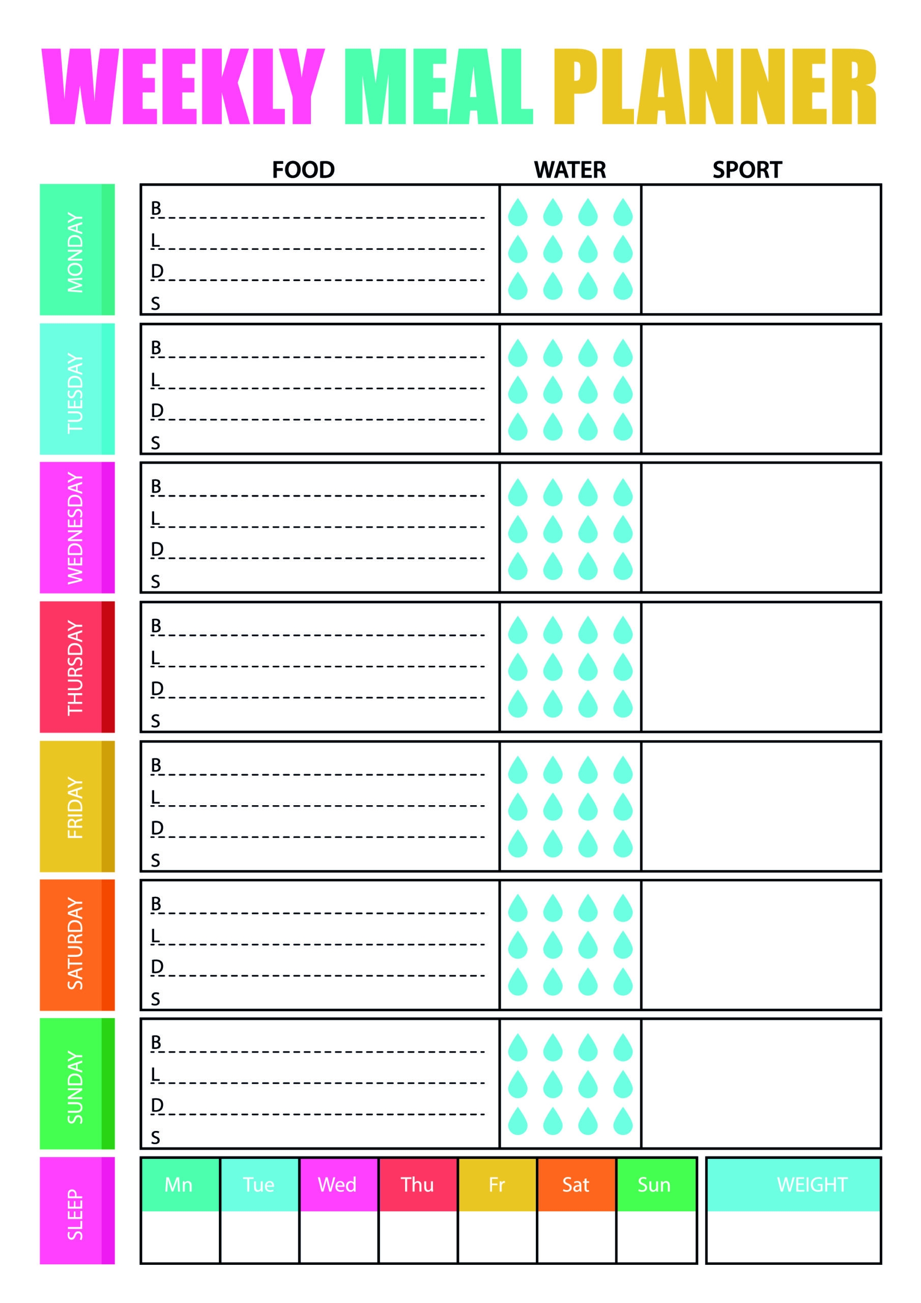 Free Printable Weekly Meal Planner PDF Templates