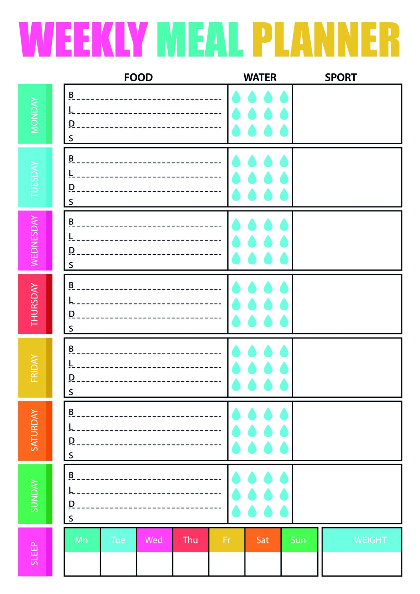 Free Printable Weekly Meal Planner Pdf Templates NBKomputer