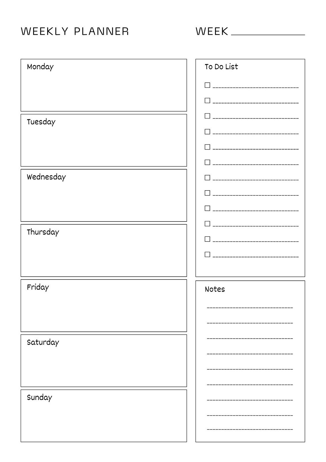 Free Printable Weekly Planner Template Free Printable 43 OFF