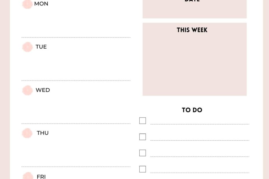 Free Printable Weekly Planner Templates CalendarKart