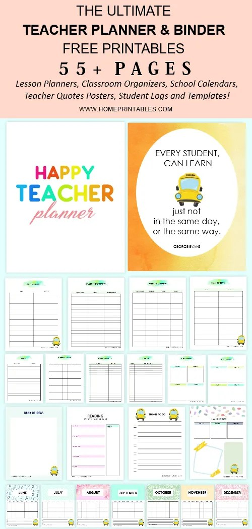 FREE Teacher Planner Printable 55 Pages To Keep You Organized 