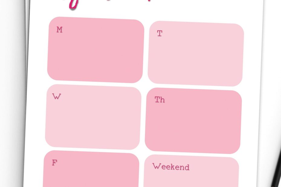 Girly Cute Weekly Planner Printable Printable Calendars AT A GLANCE