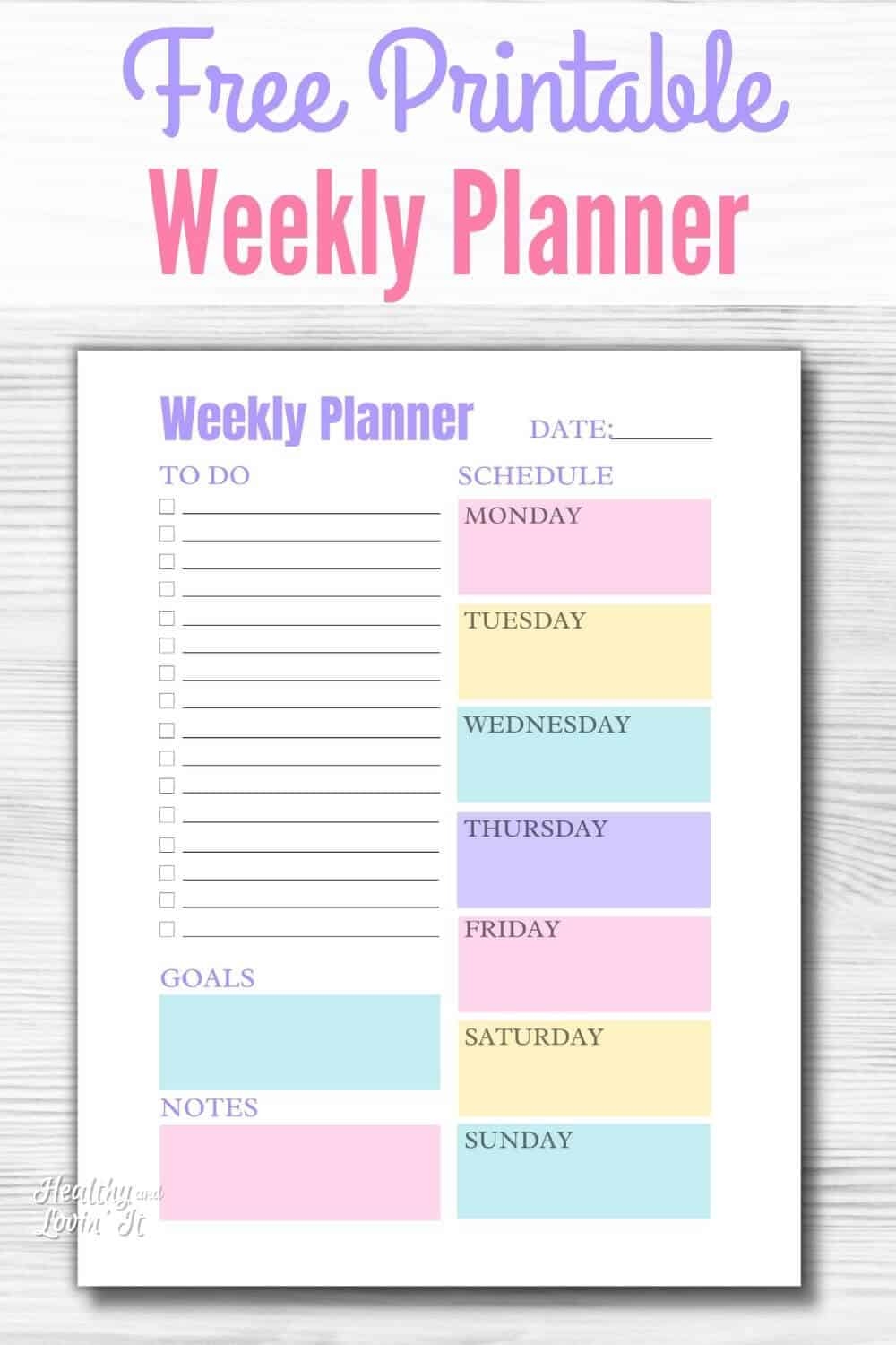 Girly Cute Weekly Planner Printable