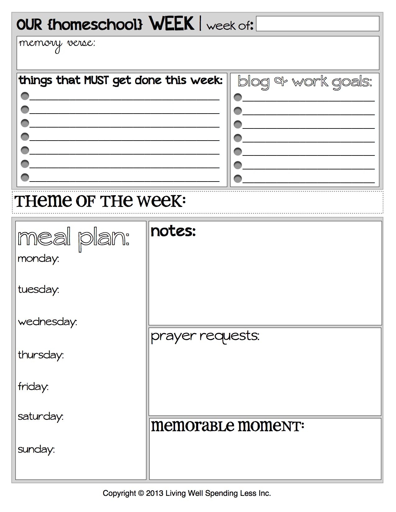 Homeschool Planner Free Printables Free Planner Download
