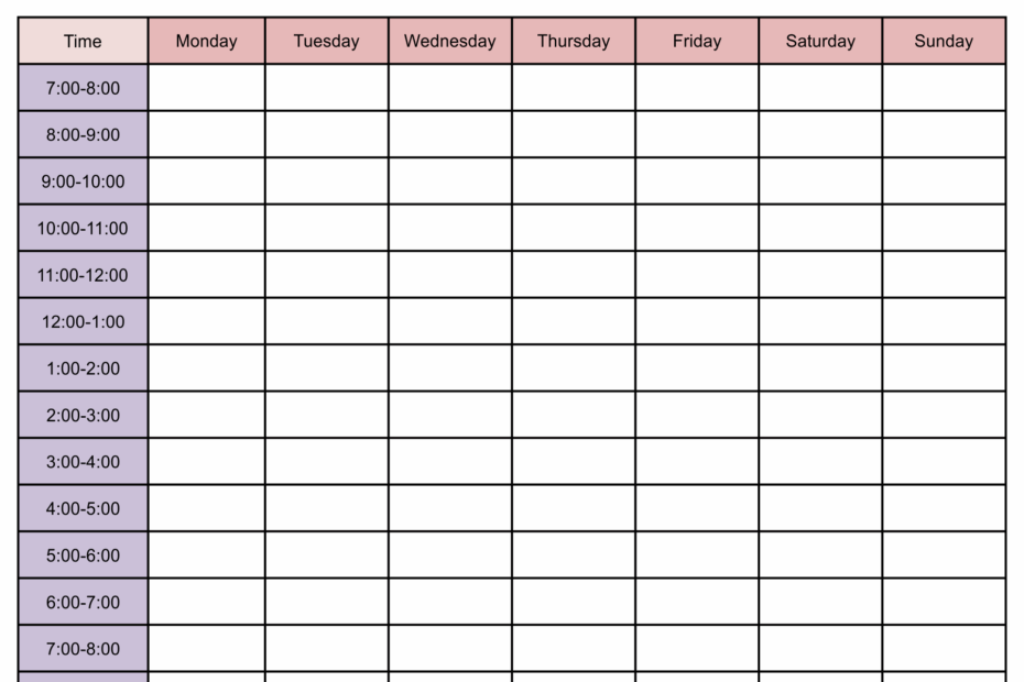 Hourly Planner 10 Free PDF Printables Printablee