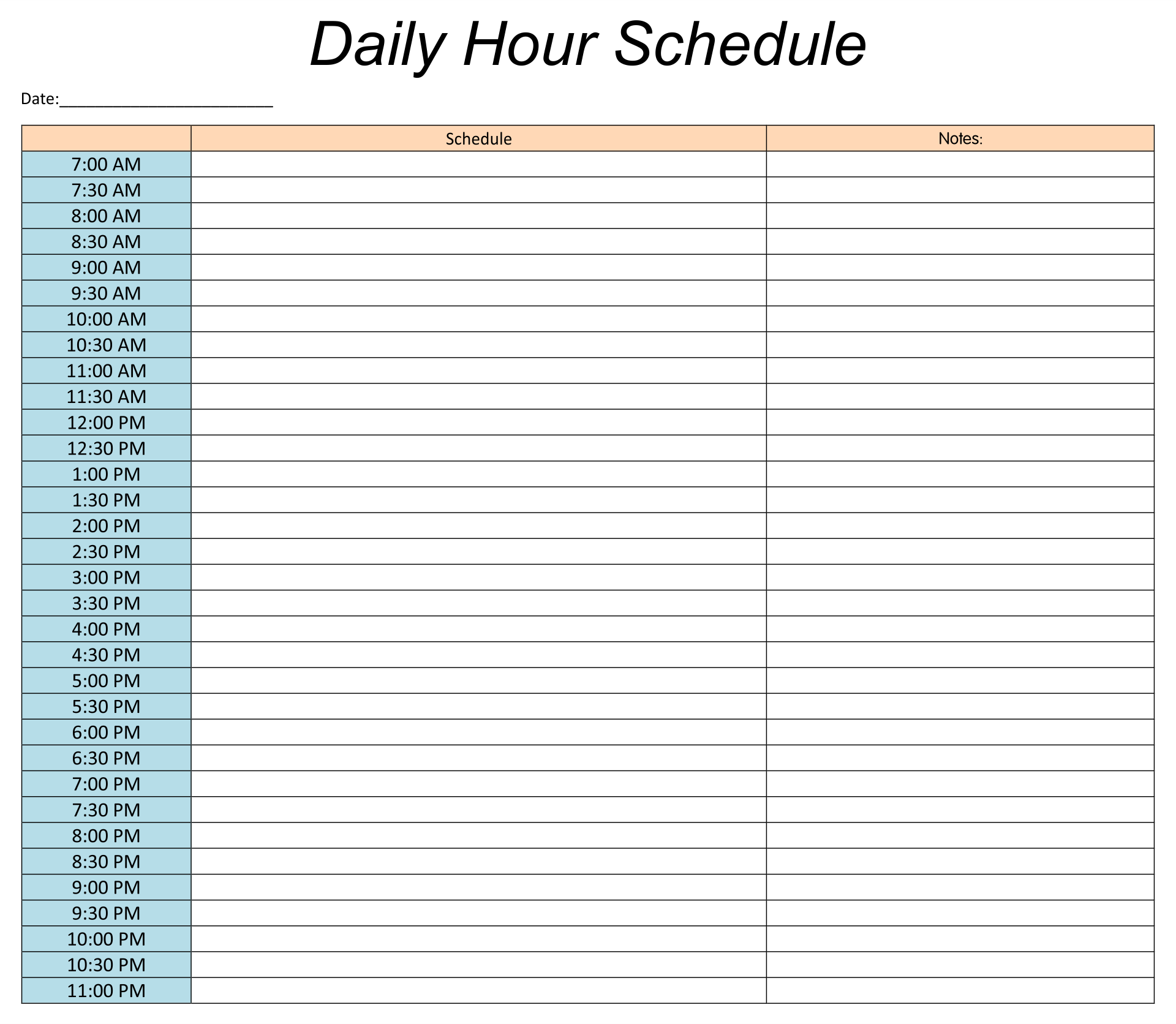 Hourly Planner 10 Free PDF Printables Printablee