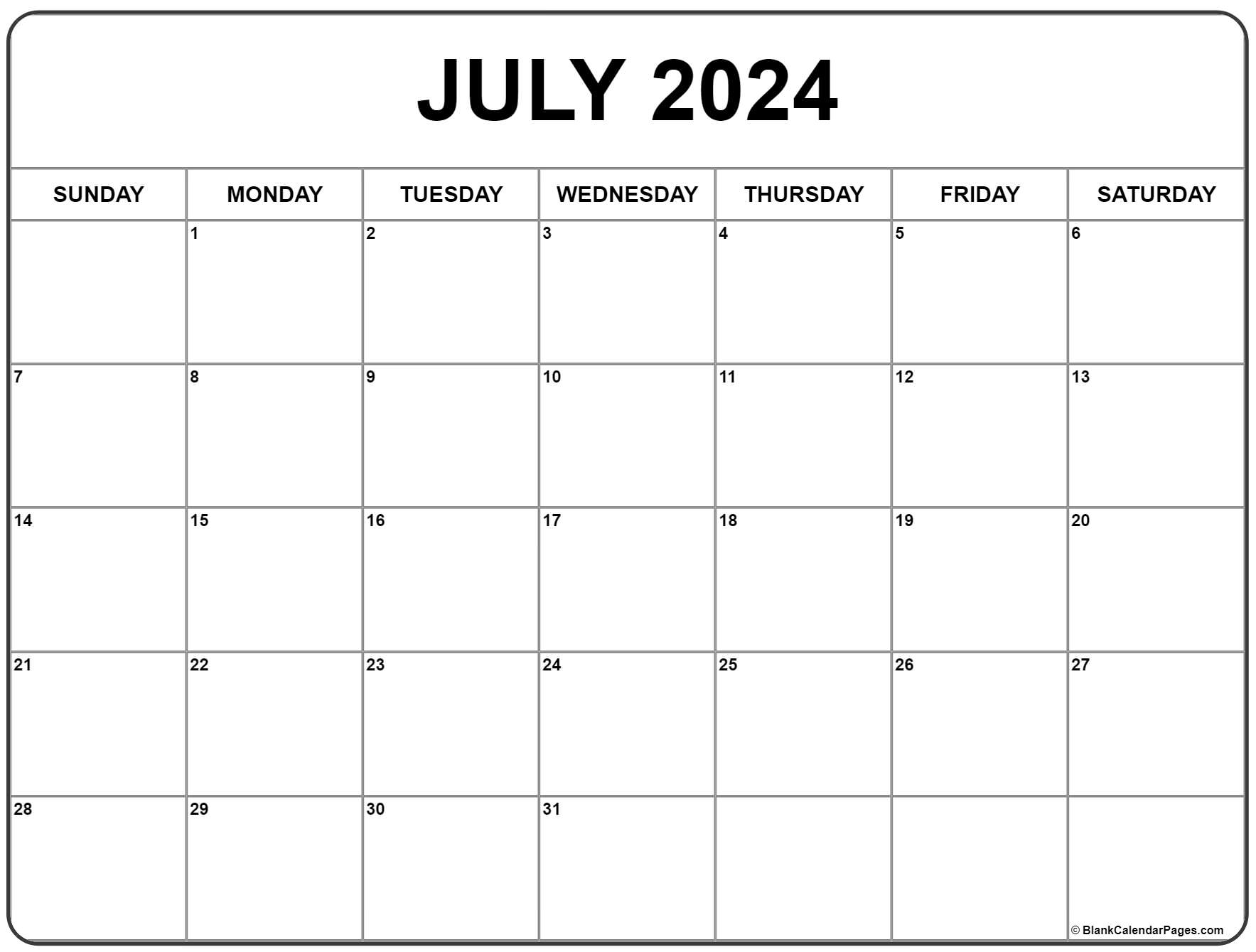 July Printable 2024 Calendar Daron Emelita