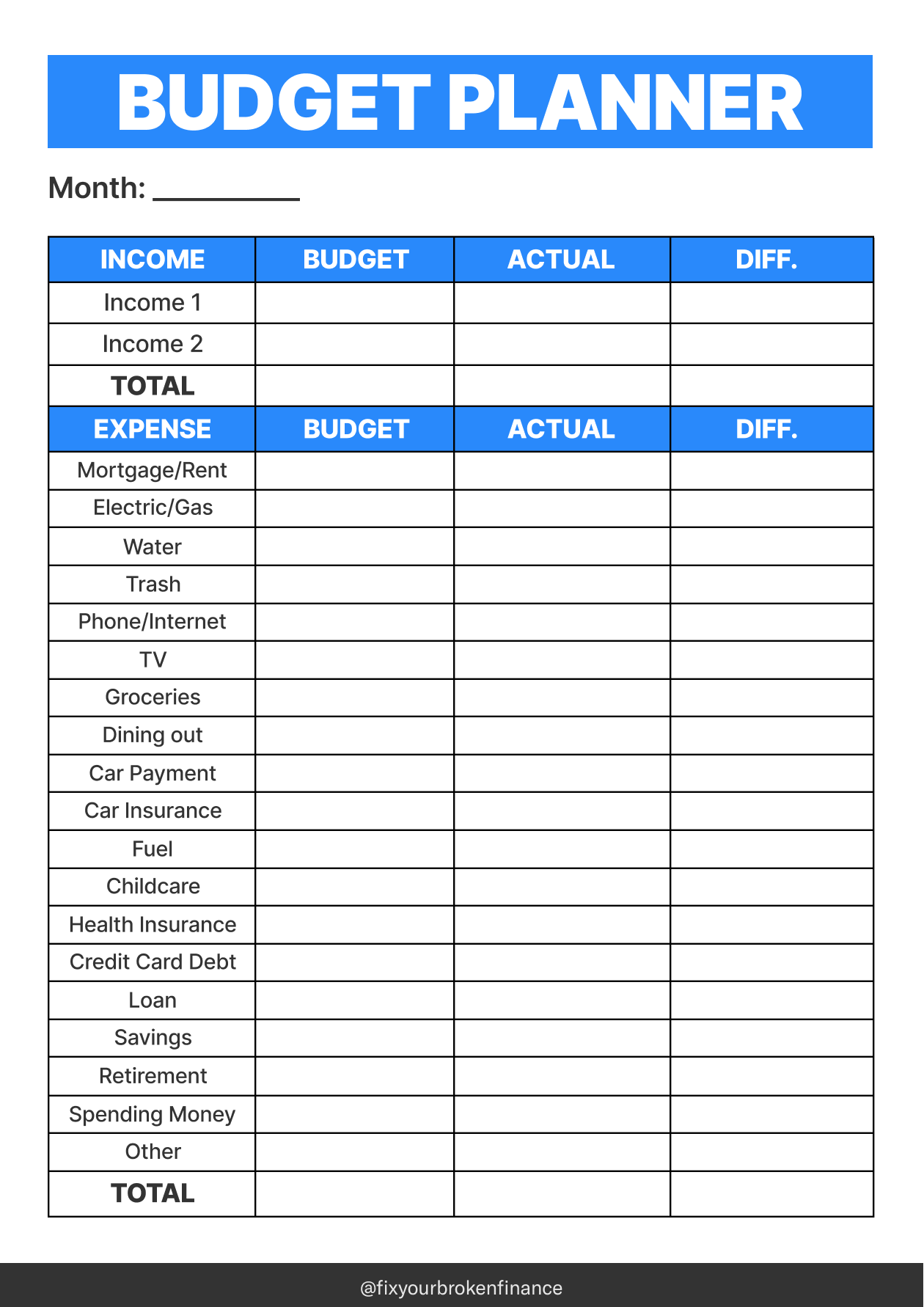 Monthly Printable Budget Planner Artofit