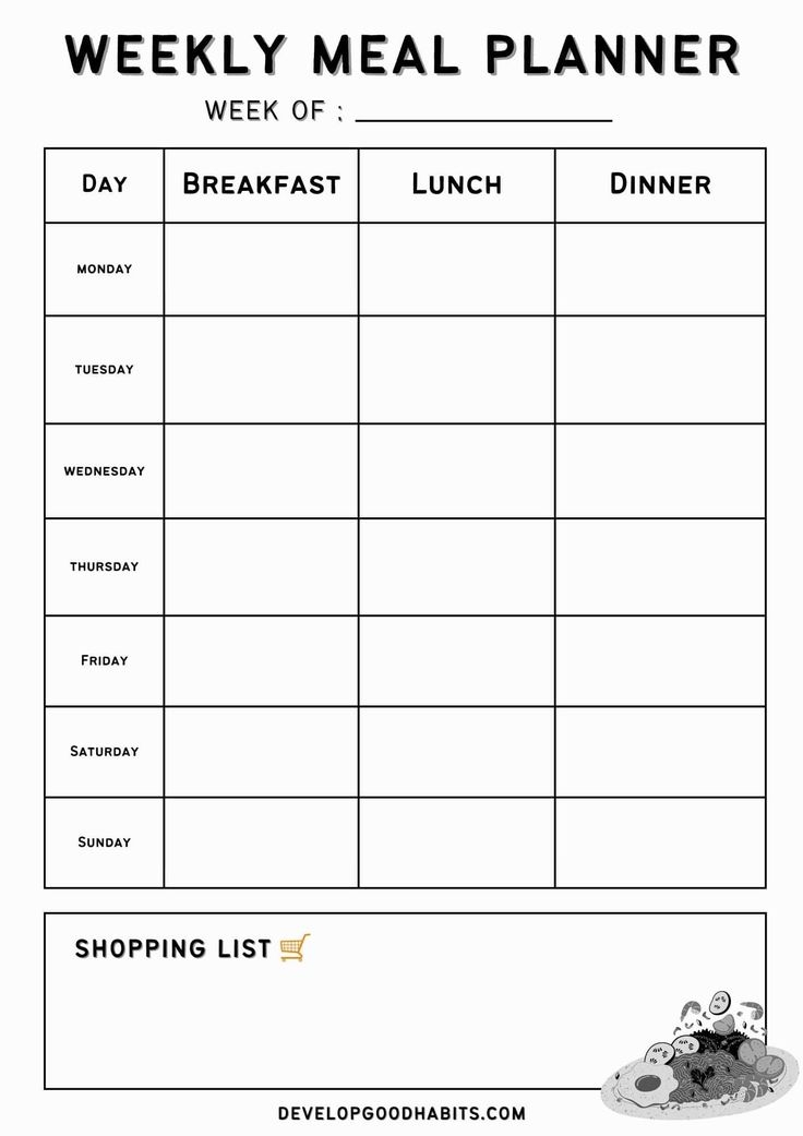 Organize Your Meals With These Meal Planning Templates Weekly Meal 