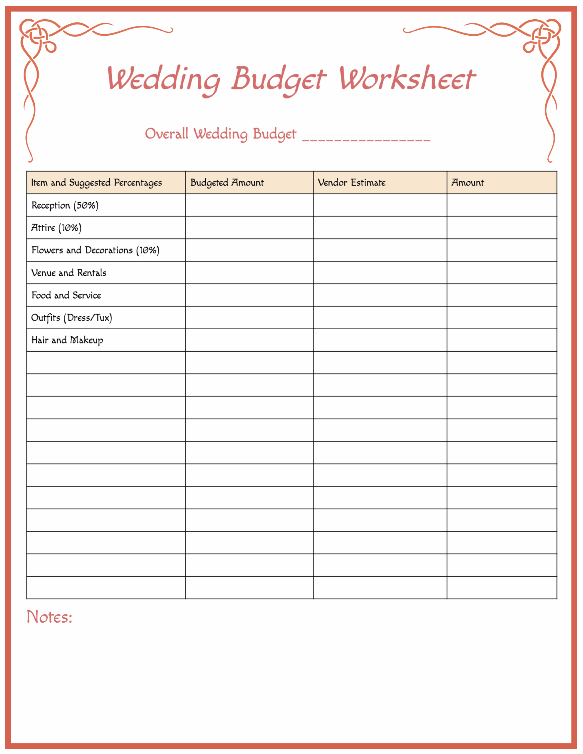 Plan Your Dream Wedding With Free Printable Wedding Planner Worksheets 