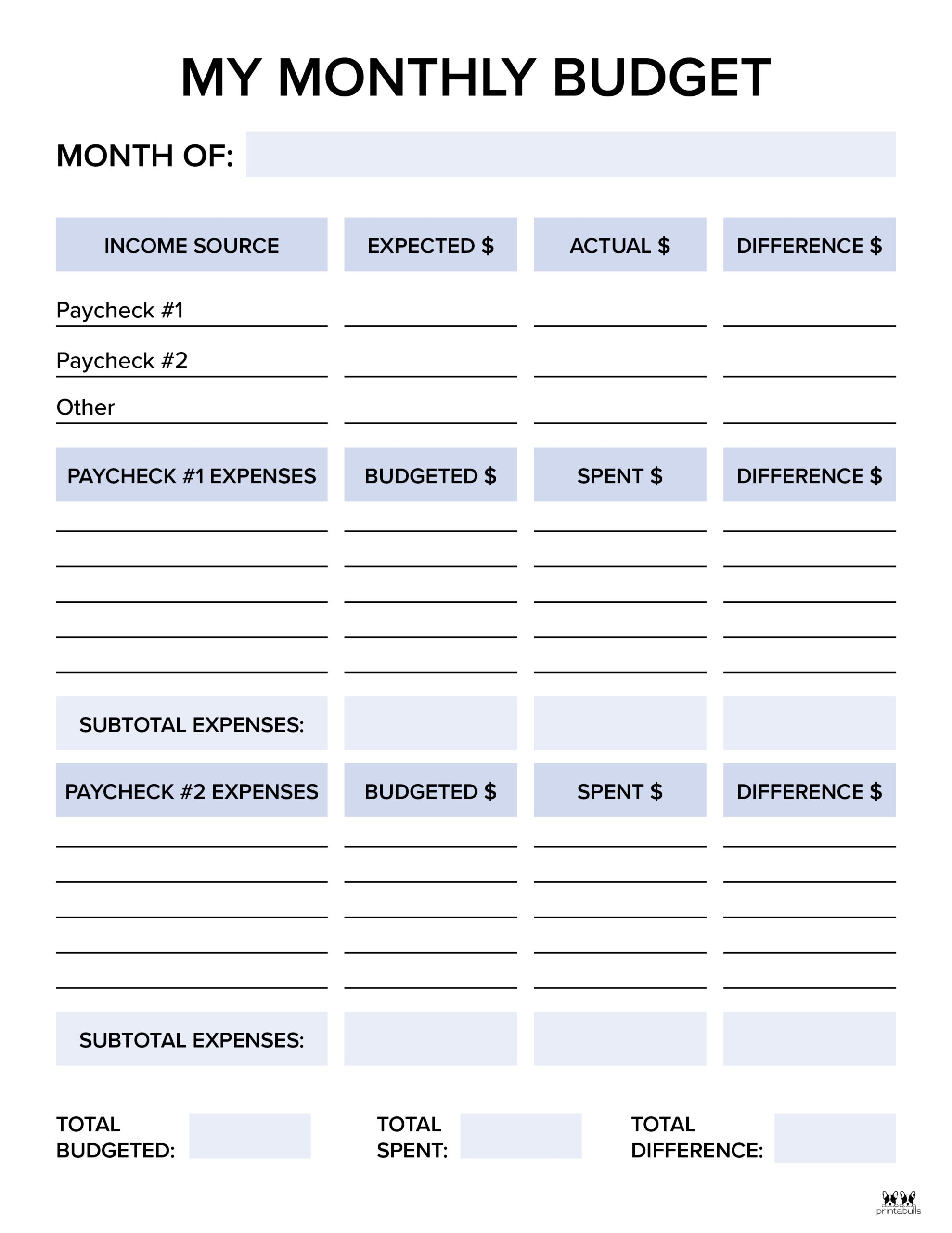Printable Budget Planner Lopiband