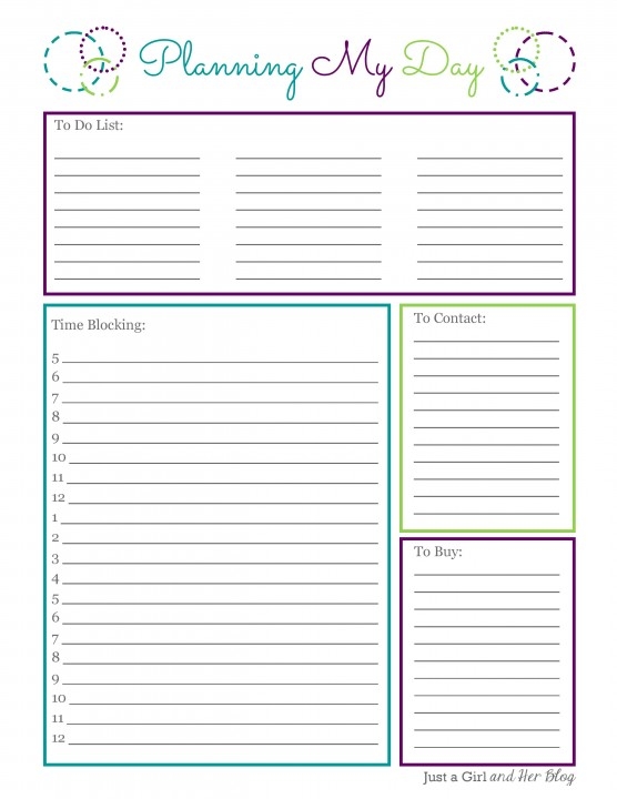Printable Daily Planner Sheets