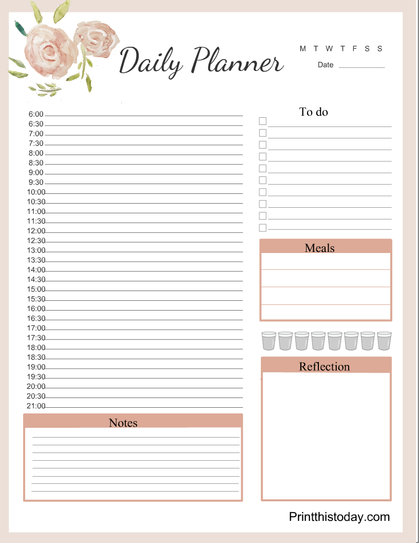 Printable Day Planner Printable Free Templates