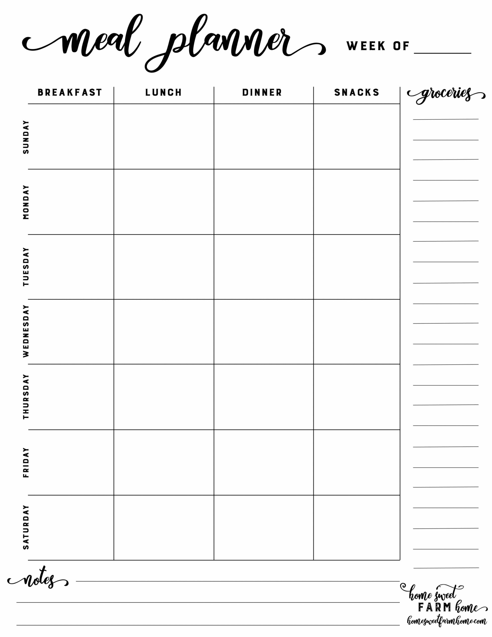 Printable Pdf Meal Planner Mysocialserg