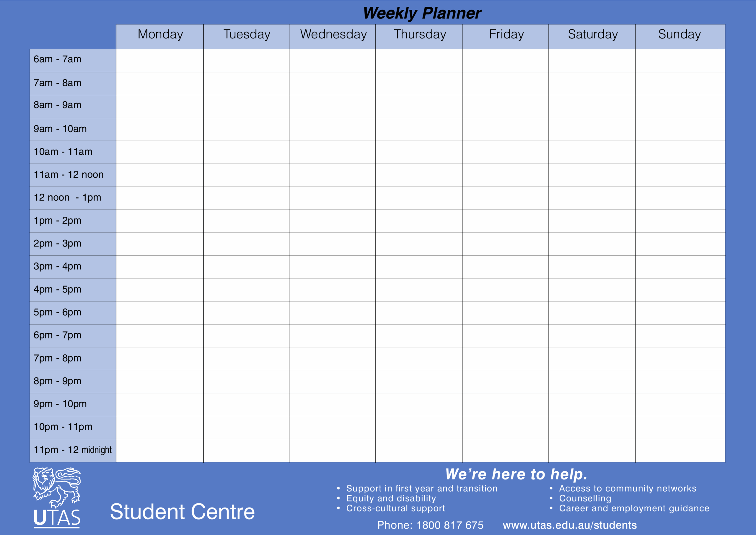 Printable Student Weekly Planner Template Printable Templates